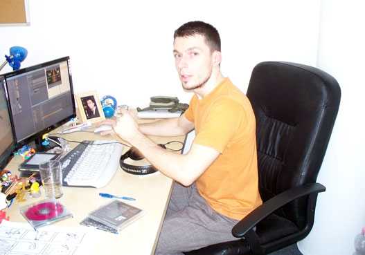 Peter at his desk